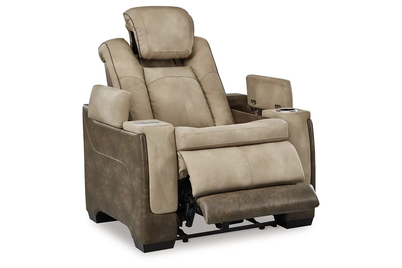 Next-Gen Durapella Power Reclining Living Room Set With Adjustable Headrest In Sand 22003U1