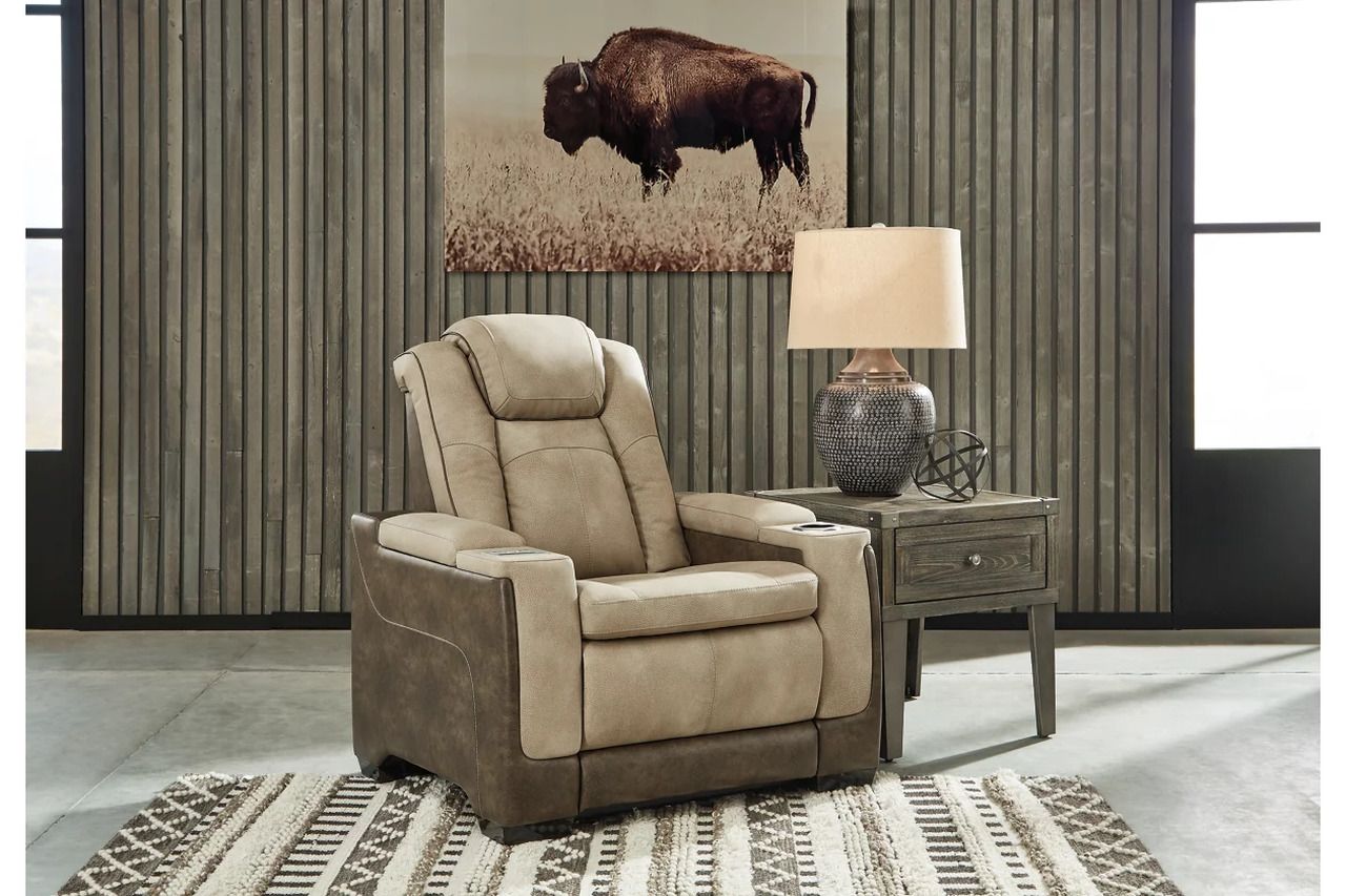 Next-Gen Durapella Power Reclining Living Room Set With Adjustable Headrest In Sand 22003U1