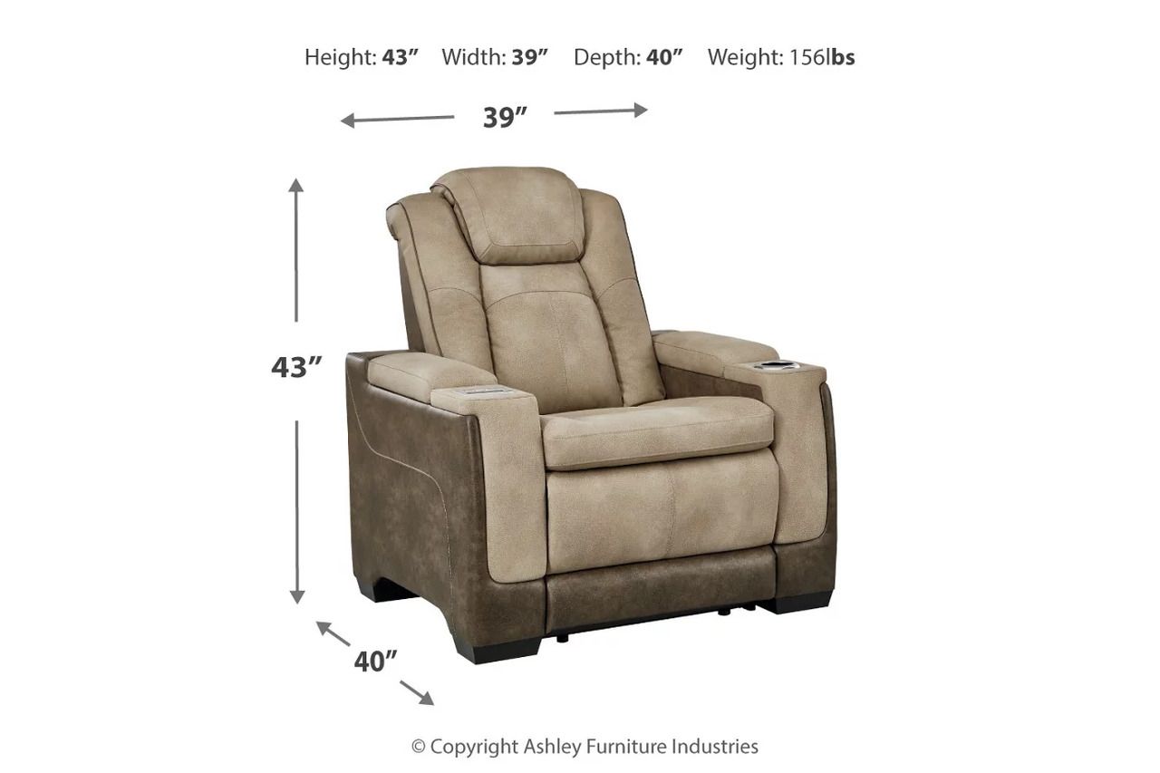 Next-Gen Durapella Power Reclining Living Room Set With Adjustable Headrest In Sand 22003U1
