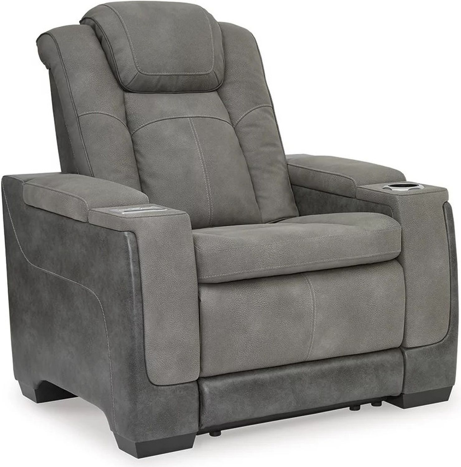 Next-Gen Durapella Power Recliner With Adjustable Headrest In Two-Tone Slate 2200413