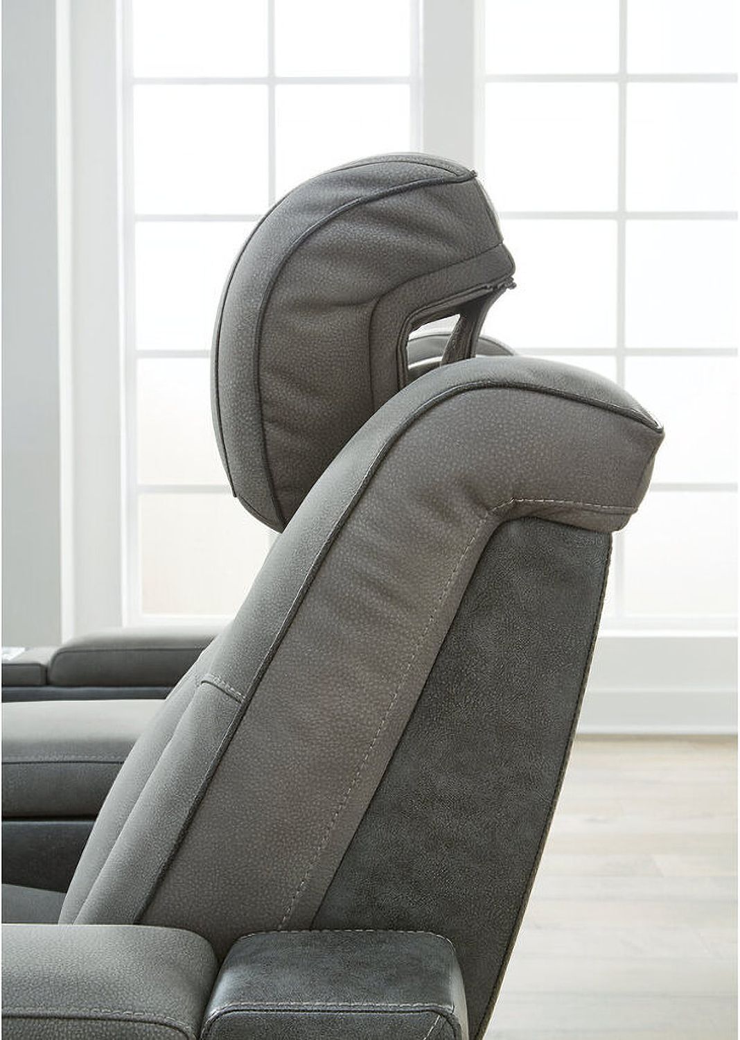 Next-Gen Durapella Power Recliner With Adjustable Headrest In Two-Tone Slate 2200413