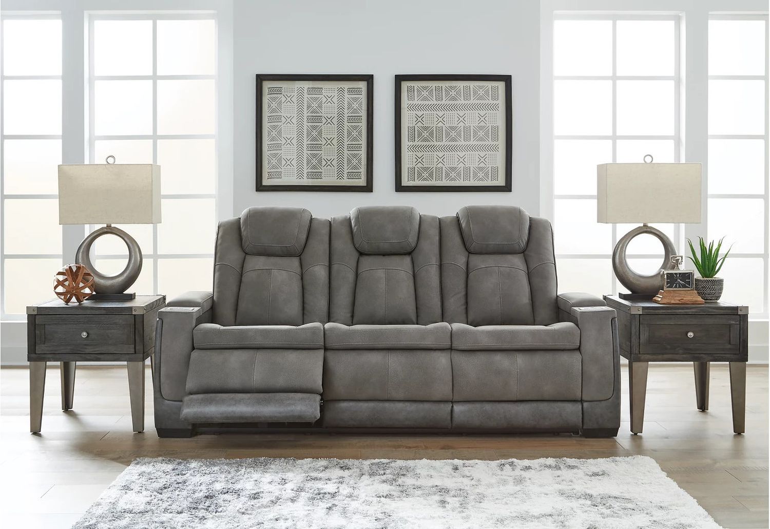 Next-Gen Durapella Power Reclining Sofa With Adjustable Headrest In Slate 2200415