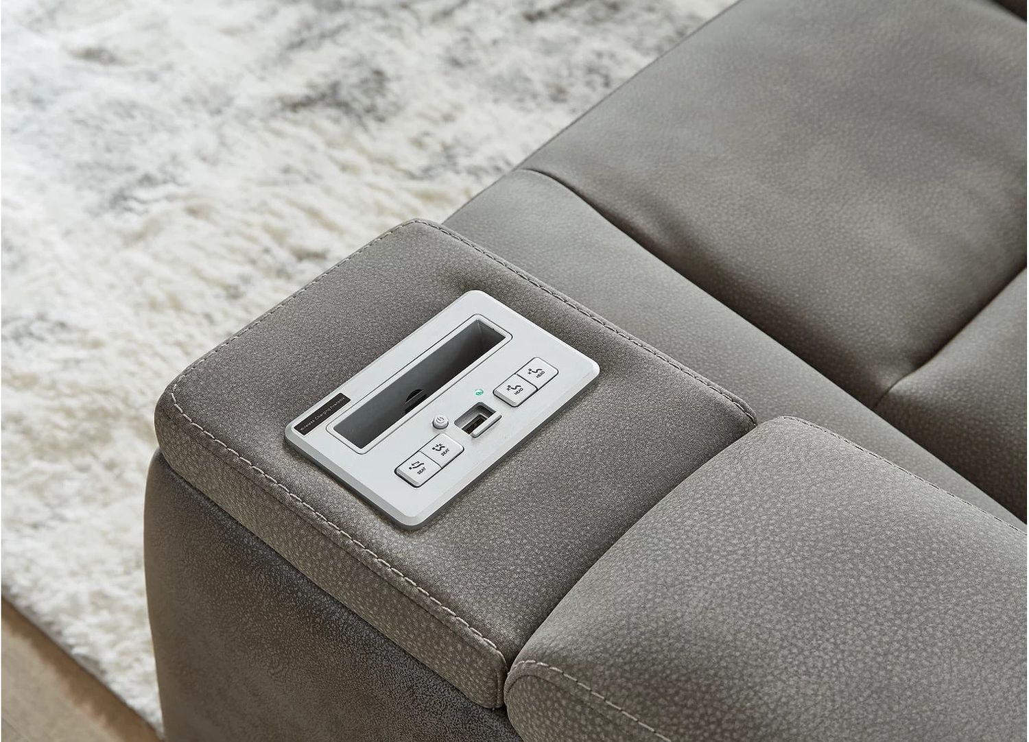 Next-Gen Durapella Power Reclining Sofa With Adjustable Headrest In Slate 2200415