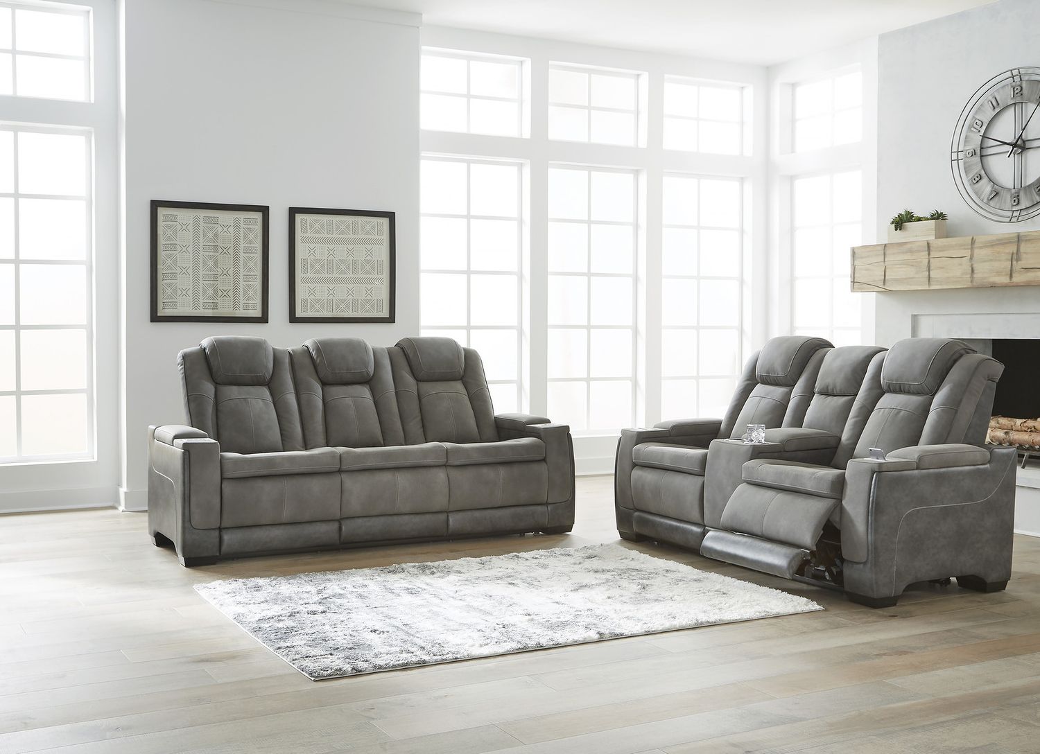 Next-Gen Durapella Power Reclining Sofa With Adjustable Headrest In Slate 2200415
