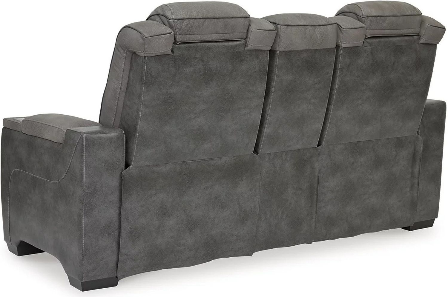 Next-Gen Durapella Power Reclining Console Loveseat With Adjustable Headrest In Two-Tone Slate 2200418