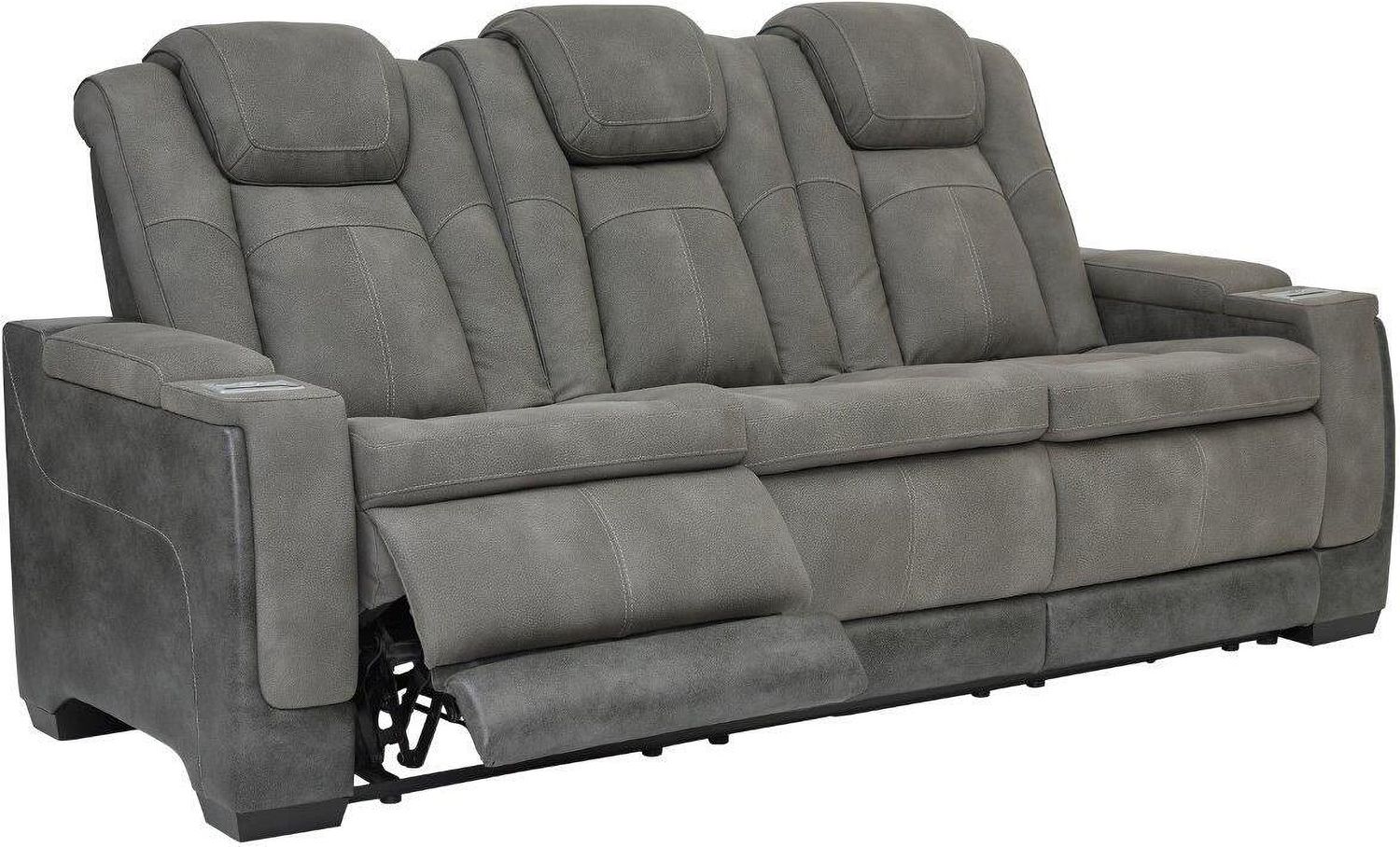Next-Gen Durapella Power Reclining Living Room Set With Adjustable Headrest In Slate 22004S1