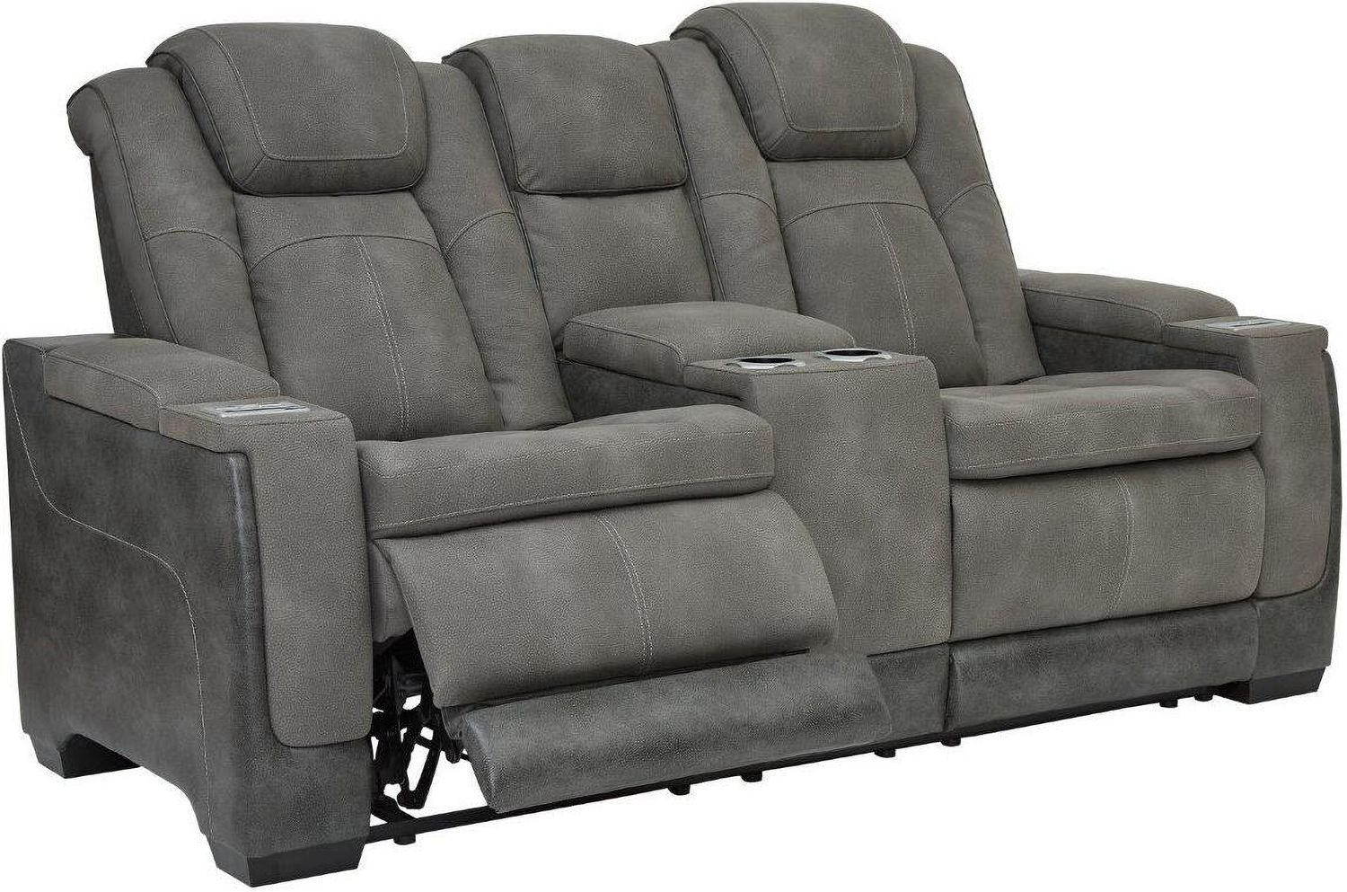 Next-Gen Durapella Power Reclining Living Room Set With Adjustable Headrest In Slate 22004S1