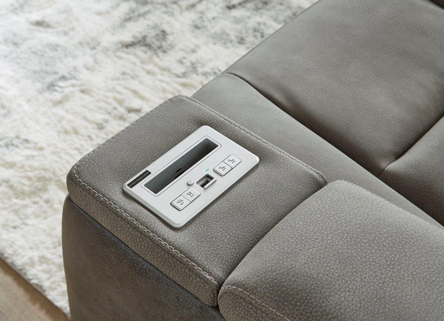 Next-Gen Durapella Power Reclining Living Room Set With Adjustable Headrest In Slate 22004S1