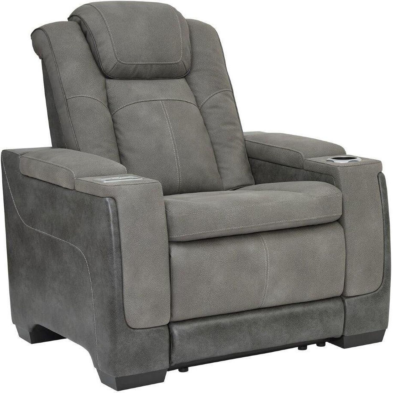 Next-Gen Durapella Power Reclining Living Room Set With Adjustable Headrest In Slate 22004S1