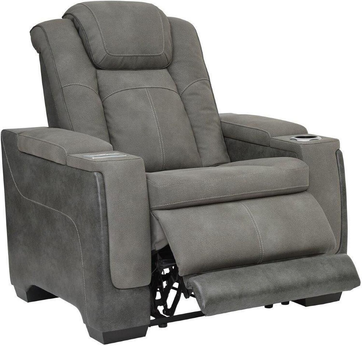 Next-Gen Durapella Power Reclining Living Room Set With Adjustable Headrest In Slate 22004S1