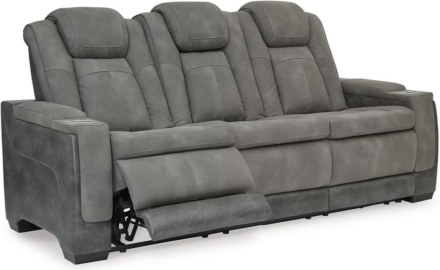 Next-Gen Durapella Power Reclining Living Room Set With Adjustable Headrest In Slate 22004S1