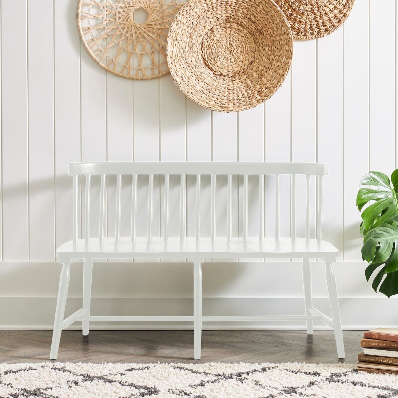 Capeside Cottage Spindle Back Dining Bench - White (RTA) 224C4000BW