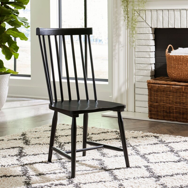 Capeside Cottage Spindle Back Side Chair - Black (RTA) 224C4000SB