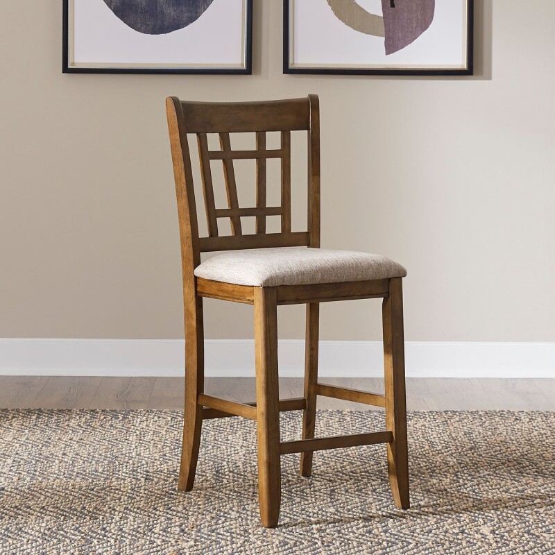 Santa Rosa 24 Inch Lattice Back Counter Chair 227B920124