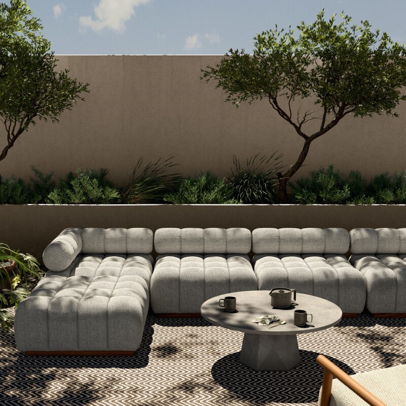 Roma Outdoor 4-Piece Sectional - 230027-001 230027001