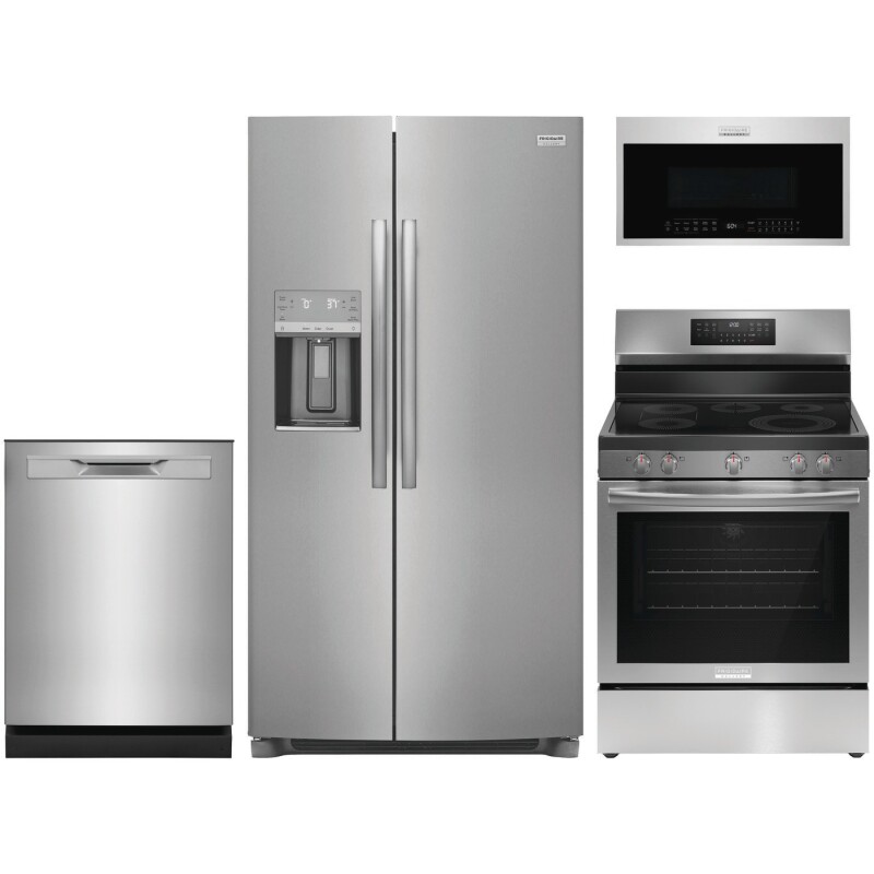 4 Piece Stainless Steel Gallery Package with Standard-Depth Side-by-Side Refrigerator and Electric Range 2311GFS4PS