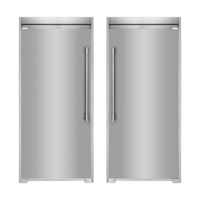 Stainless Stand-Alone Column Refrigerator & Freezer with Single Flat Trim Kits 2311P2SDST
