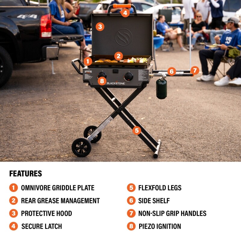 22" Griddle with Flexfold Legs (Charcoal Gray) 2356