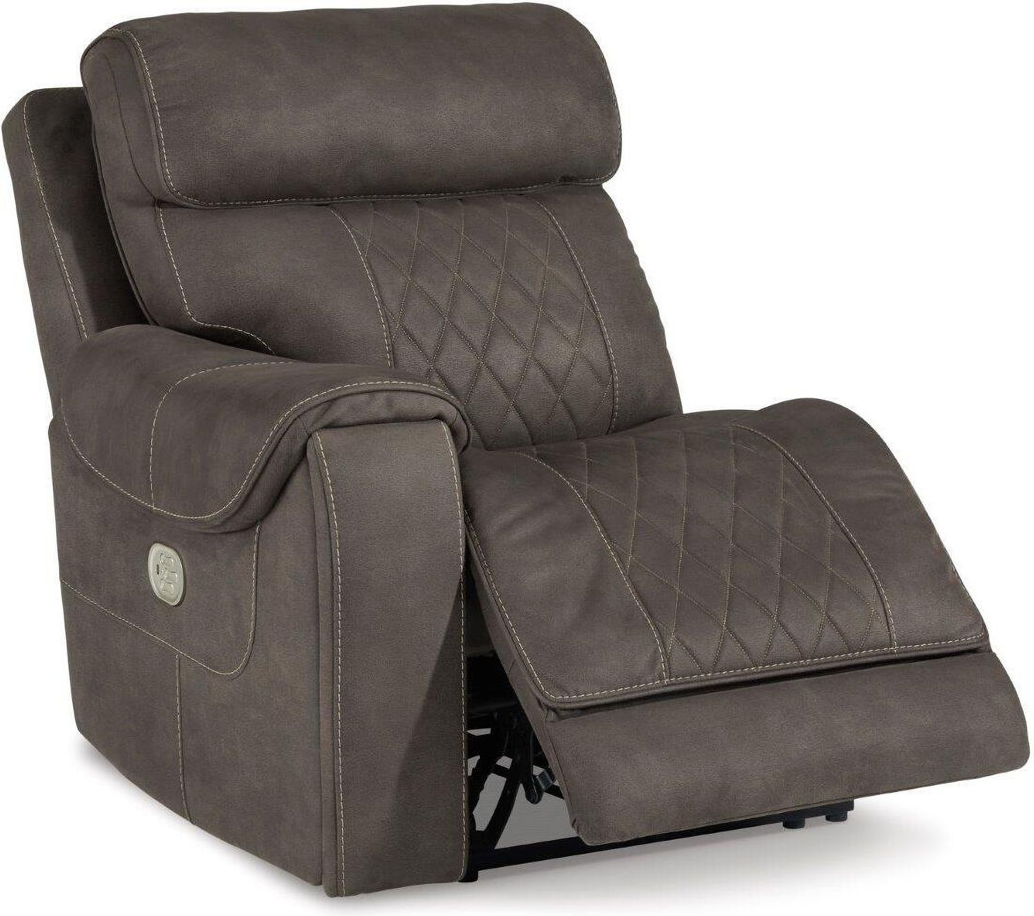 Hoopster Power Reclining Modular Console Loveseat In Gunmetal 237035823703622370360