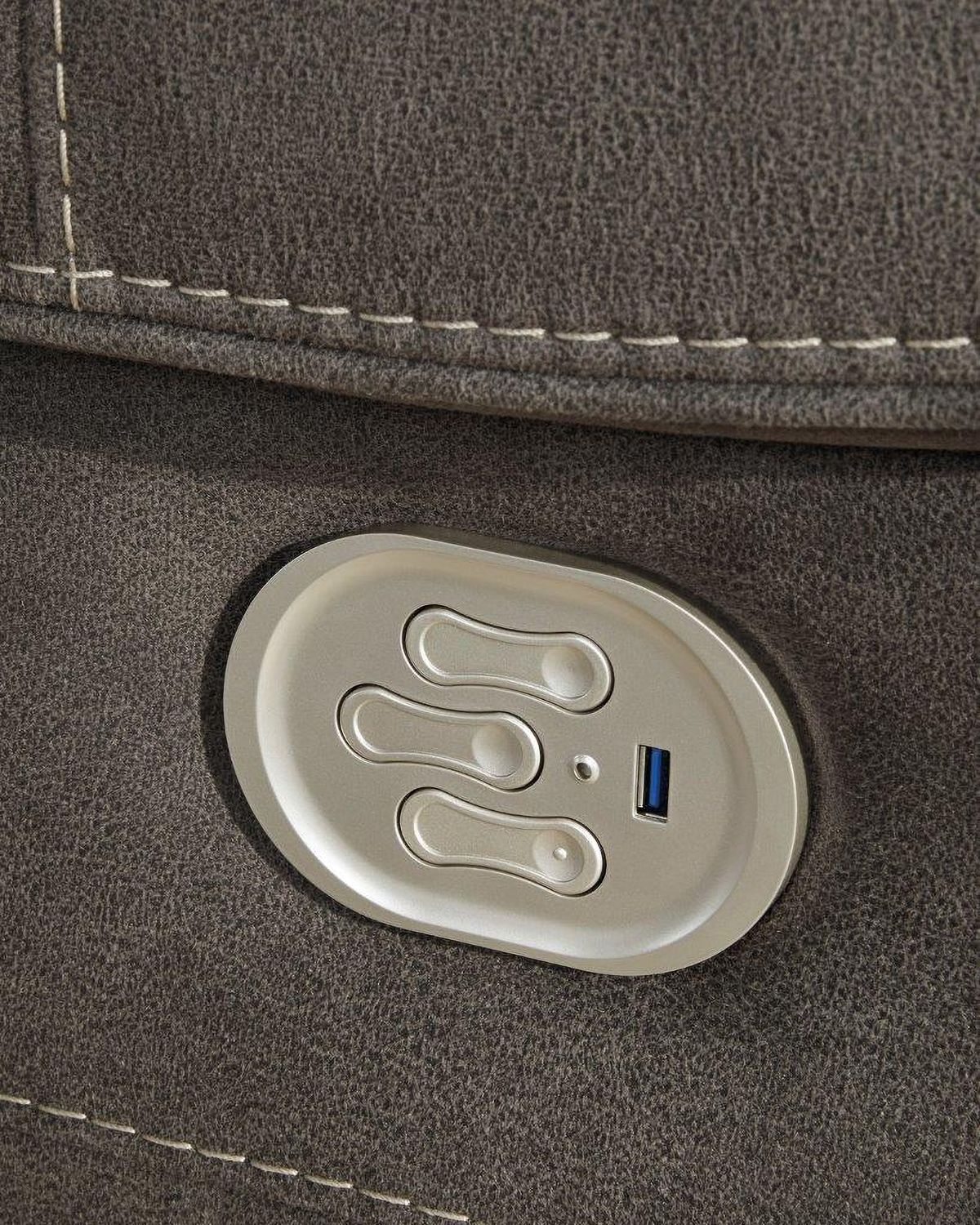 Hoopster Power Reclining Modular Console Loveseat In Gunmetal 237035823703622370360