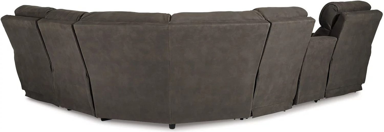 Hoopster Power Reclining Modular Console Loveseat In Gunmetal 237035823703622370360