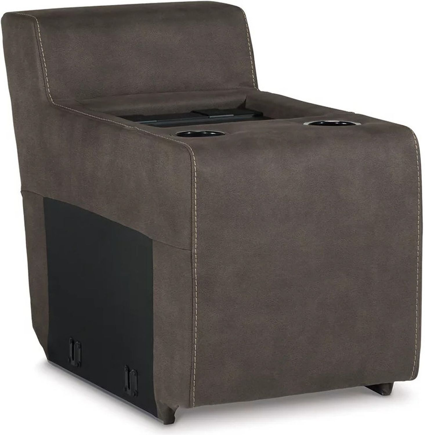 Hoopster Power Reclining Modular Console Loveseat In Gunmetal 237035823703622370360