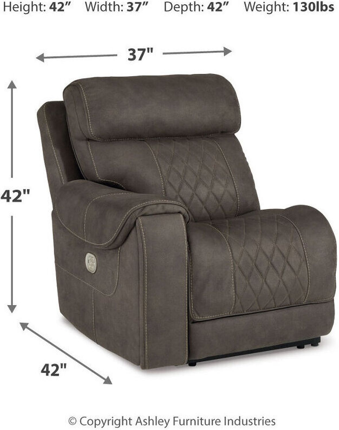 Hoopster Power Reclining Modular Console Loveseat In Gunmetal 237035823703622370360
