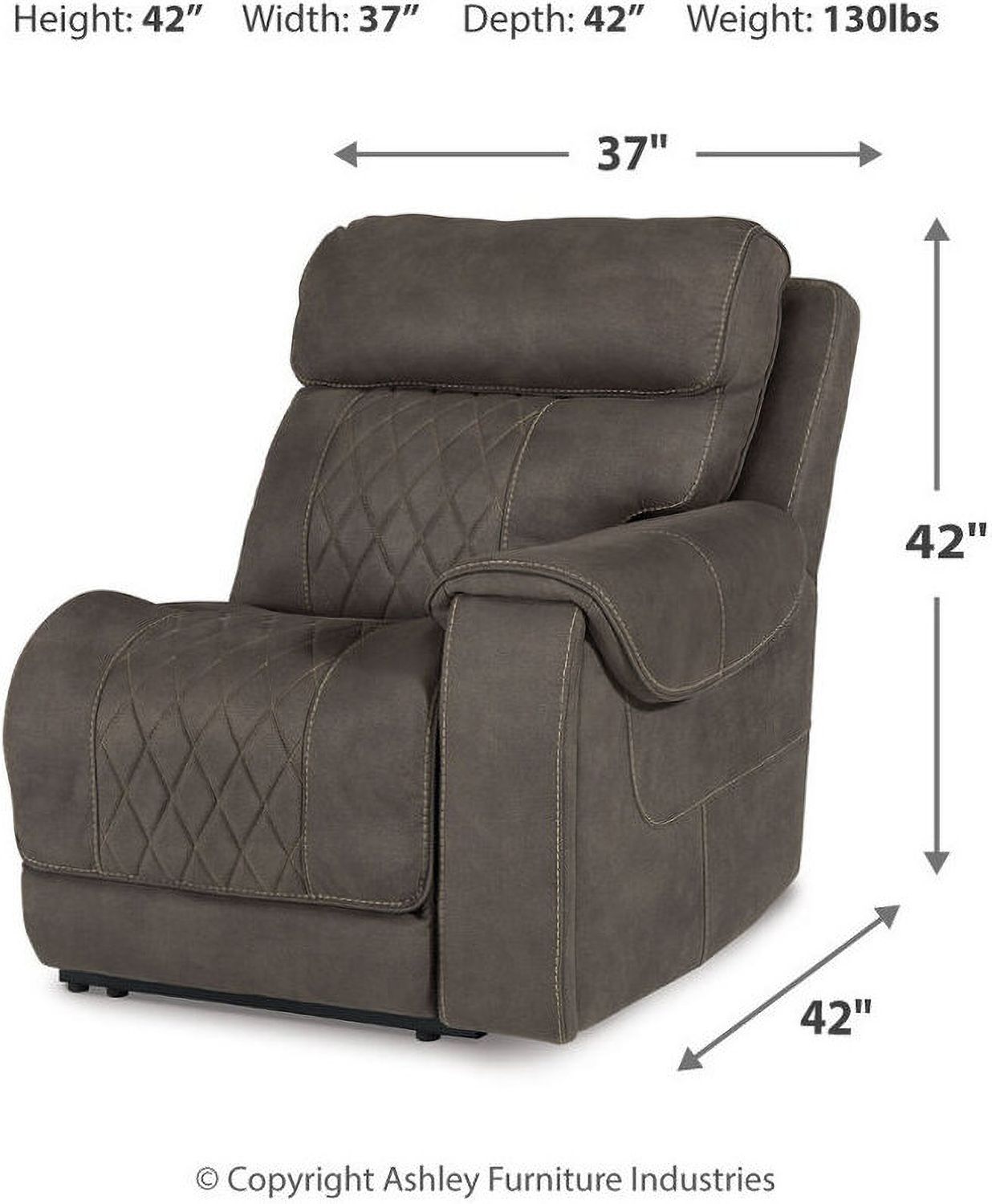 Hoopster Power Reclining Modular Console Loveseat In Gunmetal 237035823703622370360