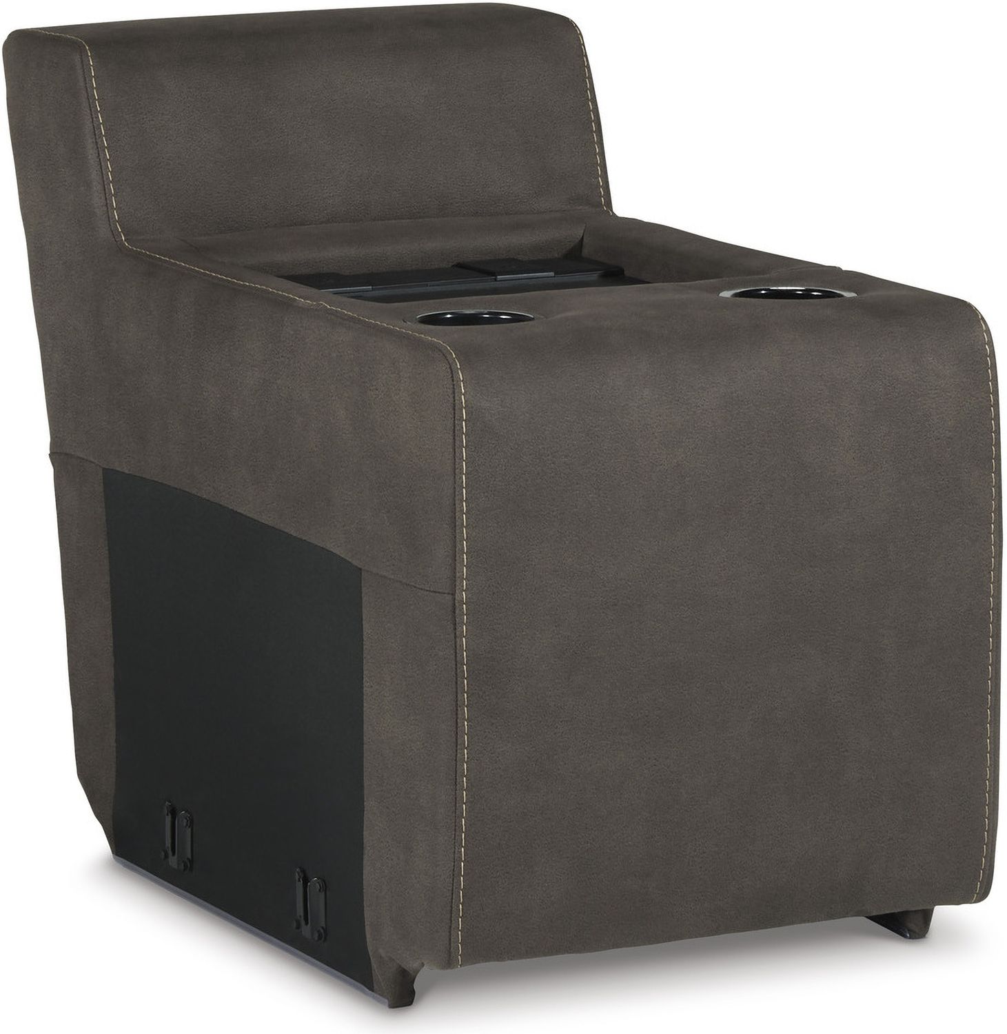 Hoopster Power Reclining Modular Console Loveseat In Gunmetal 237035823703622370360