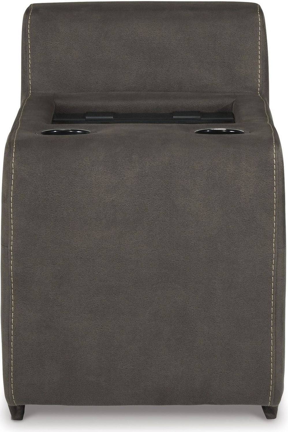Hoopster Power Reclining Modular Console Loveseat In Gunmetal 237035823703622370360