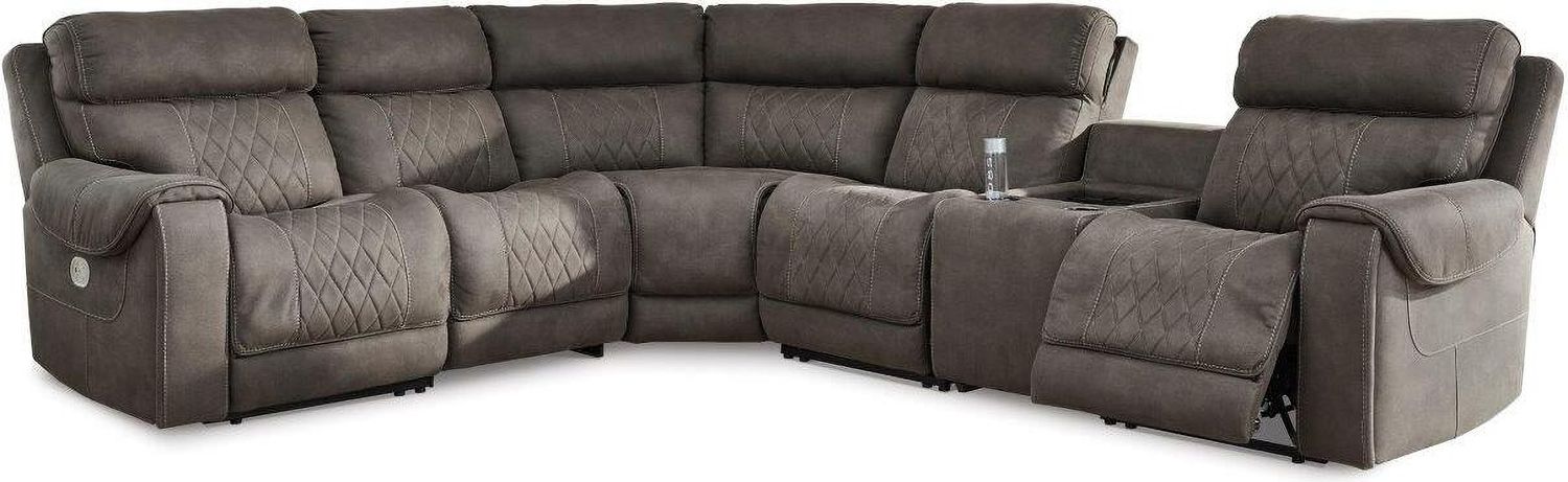 Hoopster 6-Piece Power Reclining Sectional In Gunmetal 23703S5