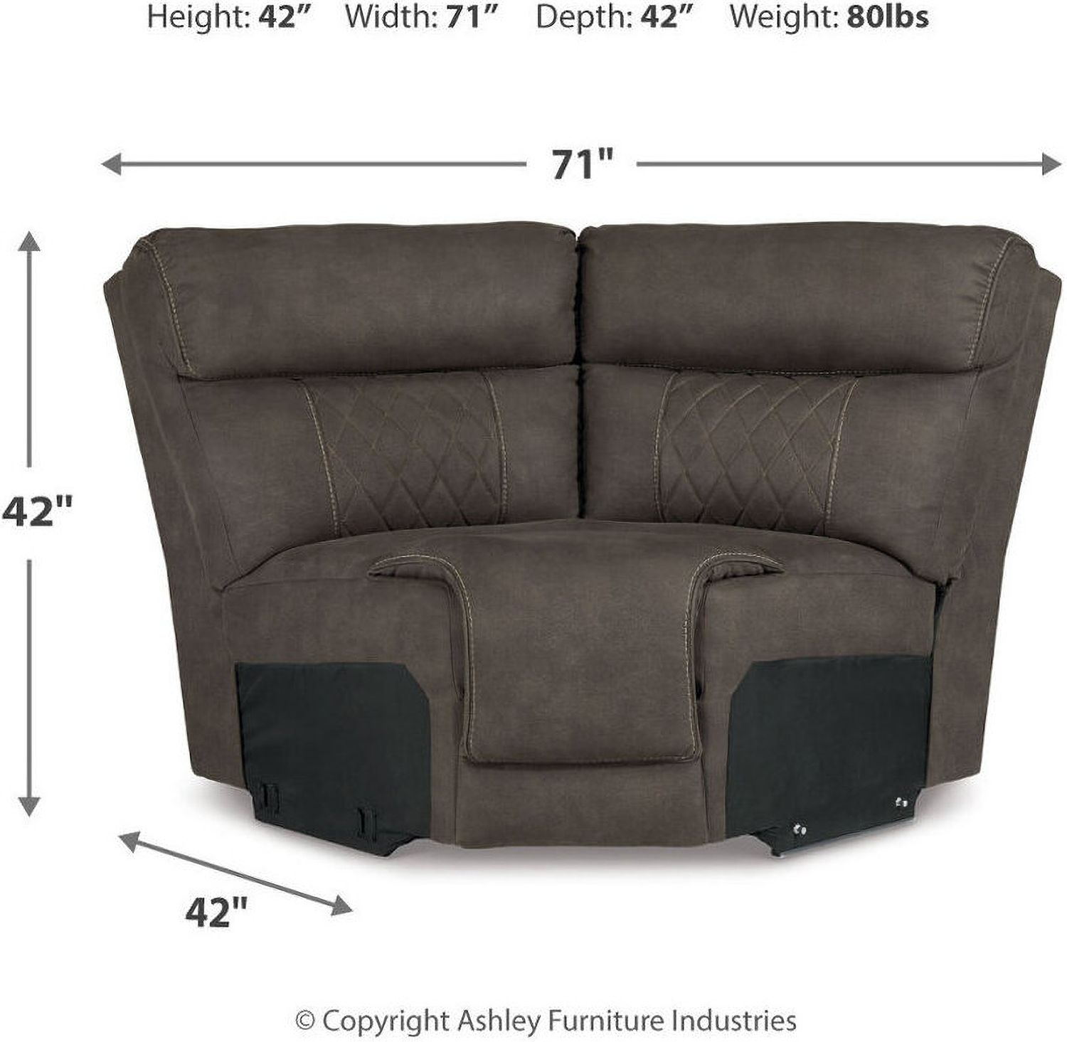 Hoopster 6-Piece Power Reclining Sectional In Gunmetal 23703S5