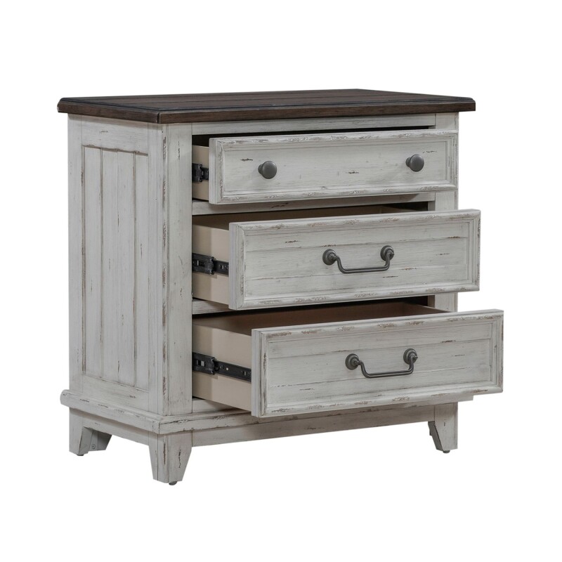 River Place 3 Drawer Nightstand w/ Charging Station 237BR61