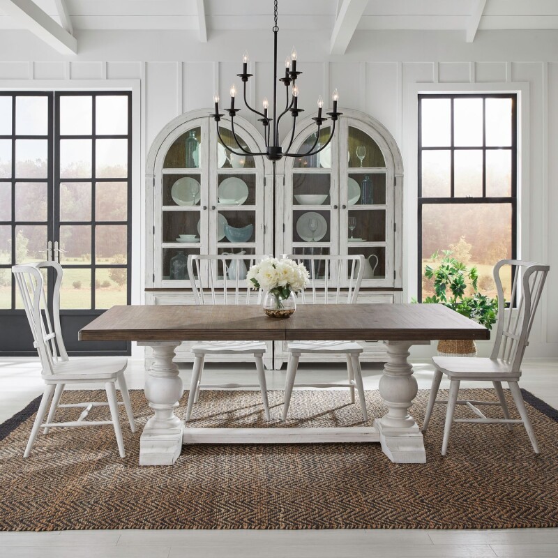 River Place 5 Piece Trestle Table Set 237DR5TRS