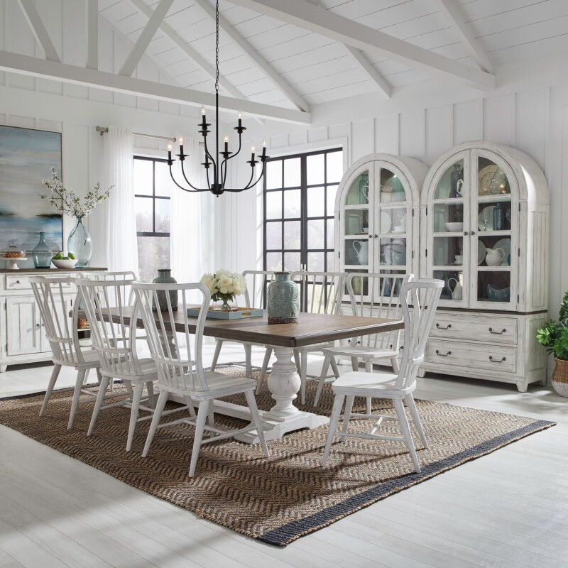 River Place 9 Piece Trestle Table Set 237DR9TRS