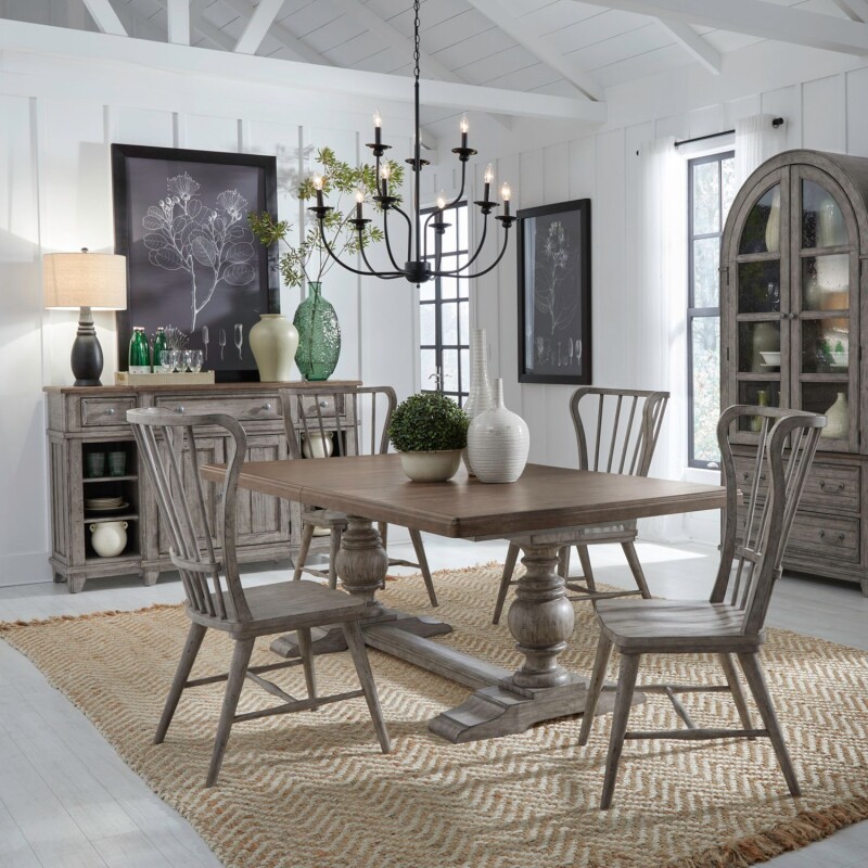 River Place 5 Piece Trestle Table Set 237GDR5TRS