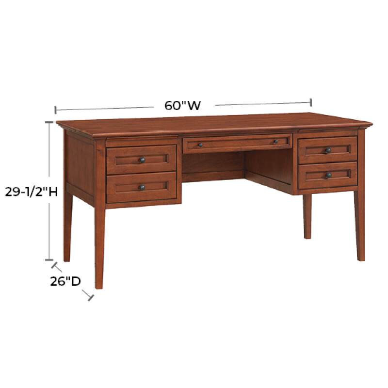 2401 Mckenzie 4-drawer Desk 2401PEC