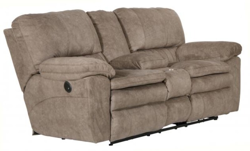 Lay Flat Reclining Console Loveseat w/Storage & Cupholders 2409