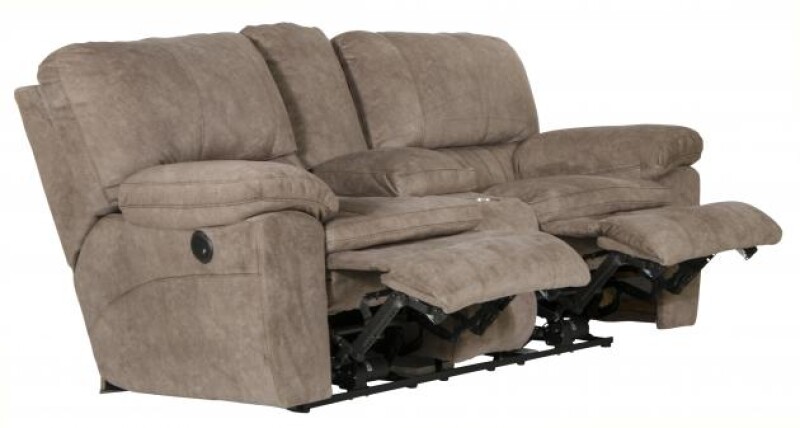 Reyes 240 Lay Flat Reclining Console Loveseat w/Storage & Cupholders 2409