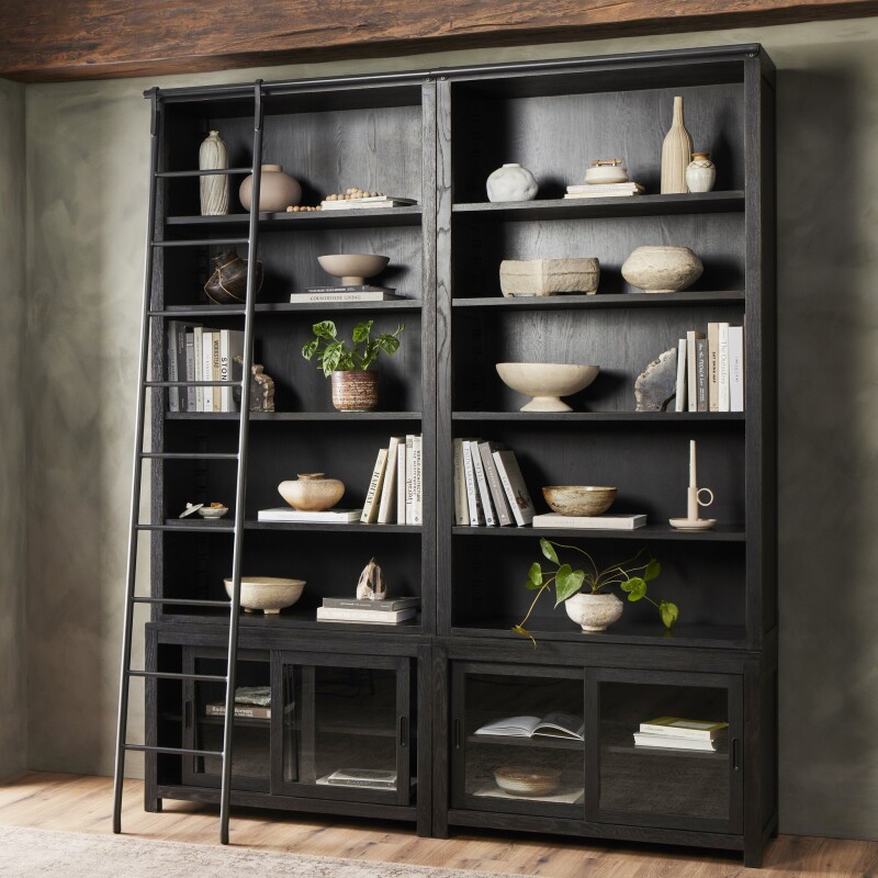Admont Double Bookcase With Ladder - 240932-001 240932001