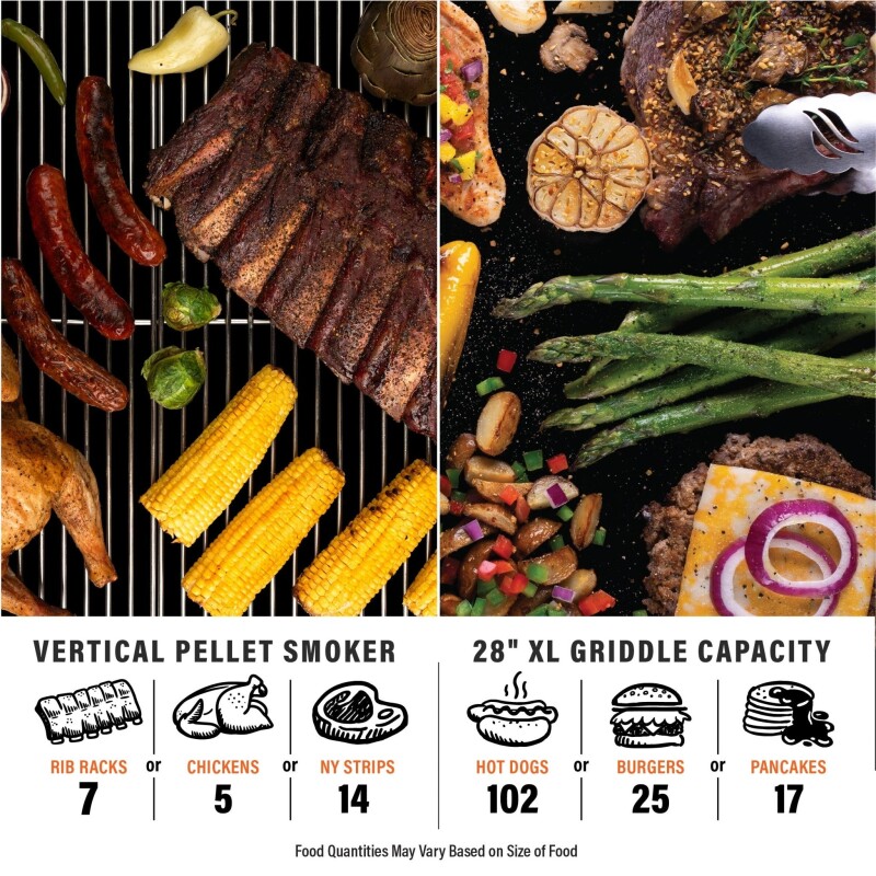 28" XL Griddle Vertical Pellet Smoker Combo 2415