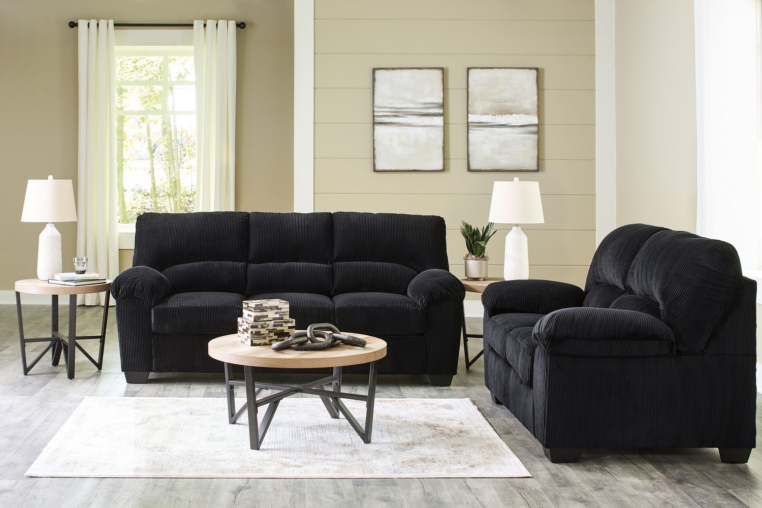Simplejoy Living Room Set In Onyx 24204U1
