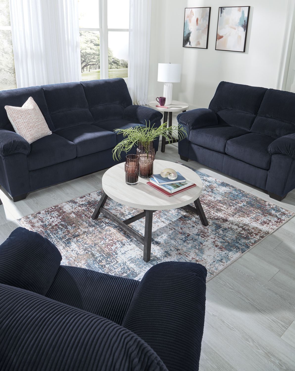 Simplejoy Loveseat In Navy 2420535