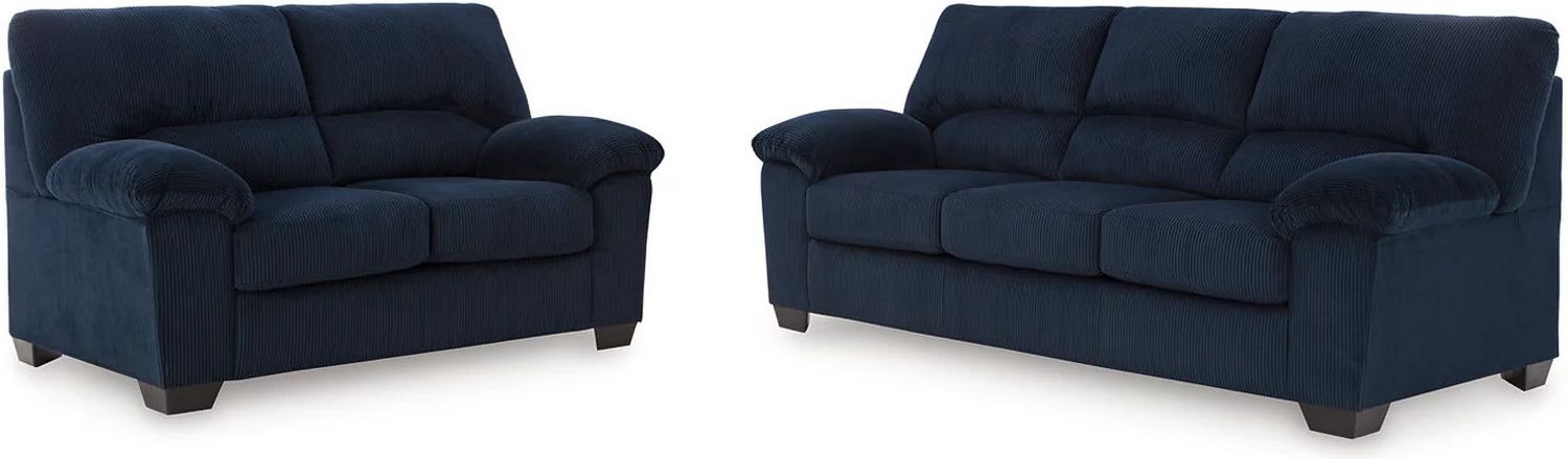 SimpleJoy Living Room Set In Navy 24205U1
