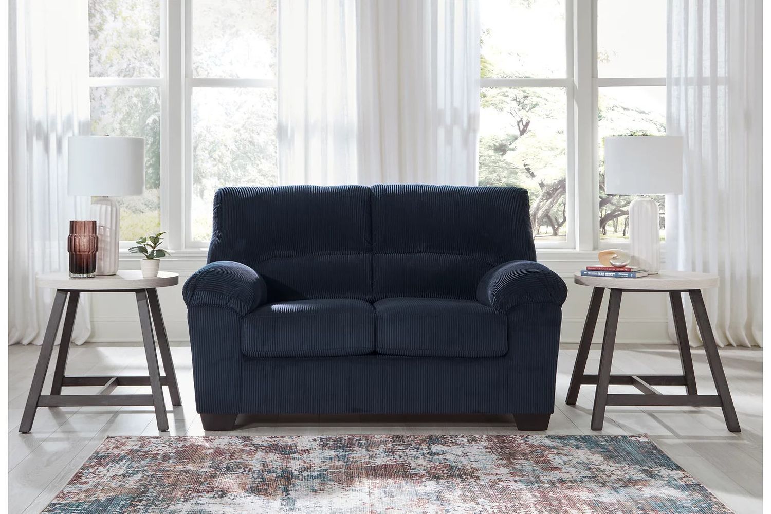 SimpleJoy Living Room Set In Navy 24205U1