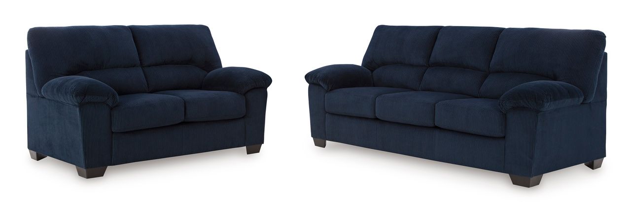 SimpleJoy Living Room Set In Navy 24205U1