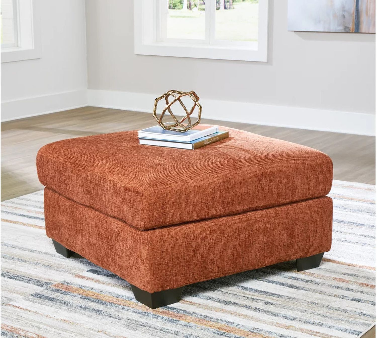 Aviemore Oversized Accent Ottoman In Spice 2430408