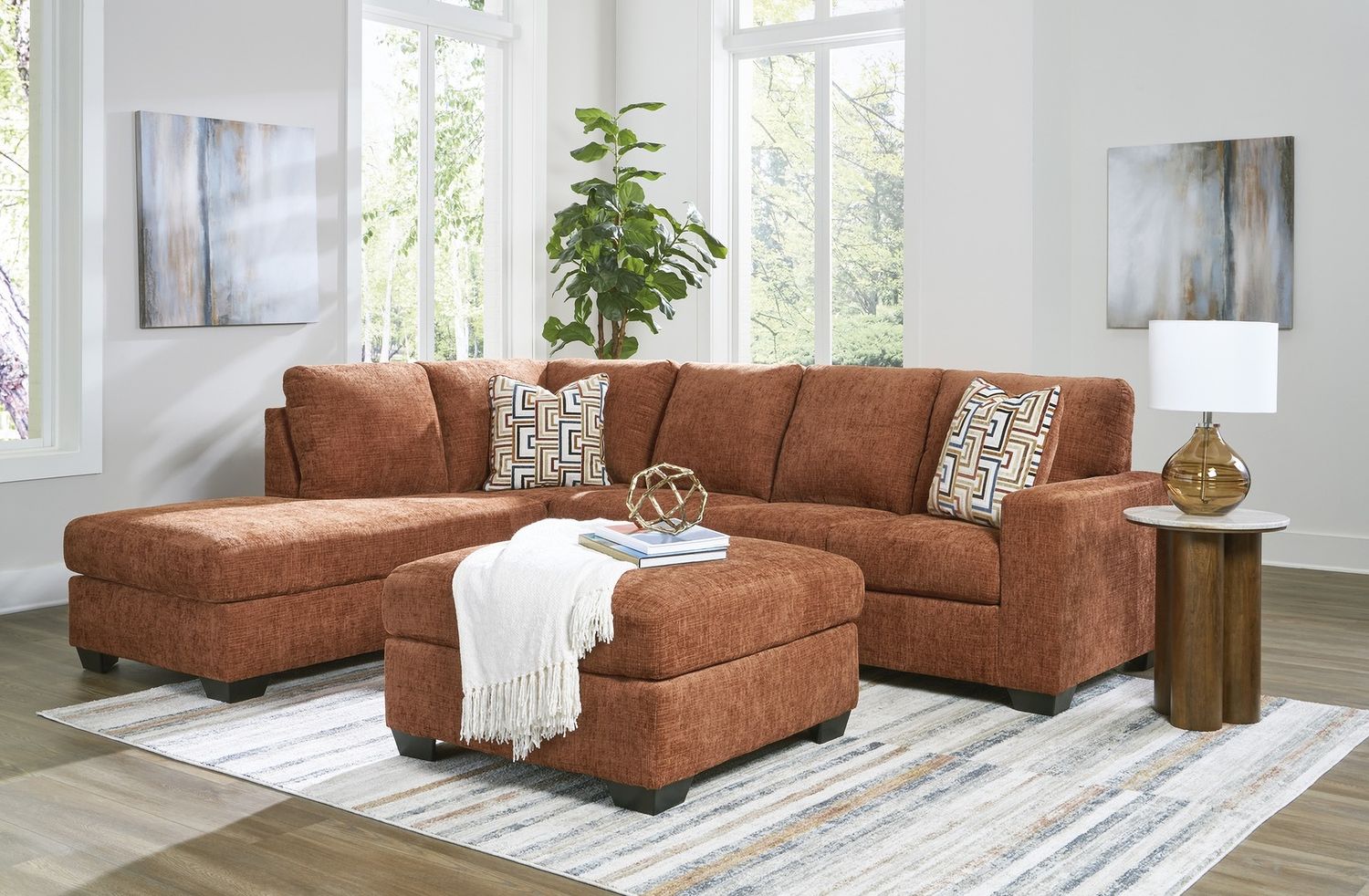 Aviemore Oversized Accent Ottoman In Spice 2430408