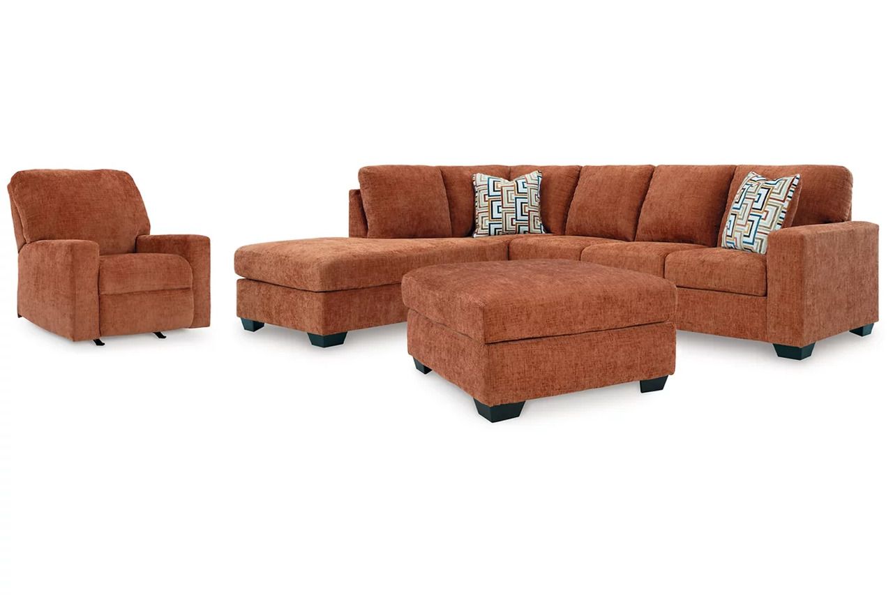 Aviemore 2-Piece Sectional with Chaise, Recliner and Ottoman In Spice 24304U3