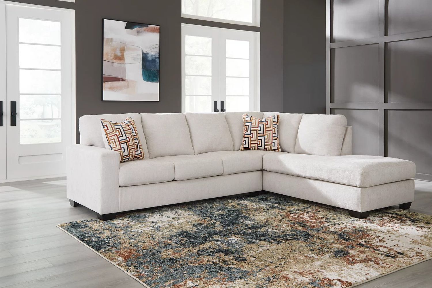 Aviemore 2-Piece Sectional With RAF Chaise In Stone 24305S2